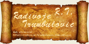 Radivoje Trumbulović vizit kartica